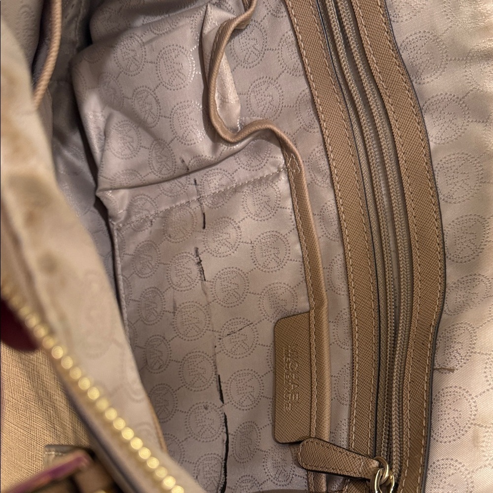 Michael Kors Beige Leather Tote - Picture 11 of 12